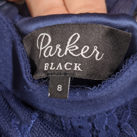 Parker Tesoro Lace Blue Midi Dress Gown Size 8 - Picture 5 of 7